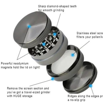 Photo of Full Moon Extra Large 5 Piece Spice Tobacco Herb Grinder with Pollen/Keef Catcher for Herb Grinders