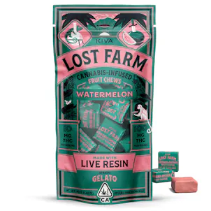 Photo of 10mg Lost Farm 'Gelato x Watermelon' Live Resin Chews 100mg THC total