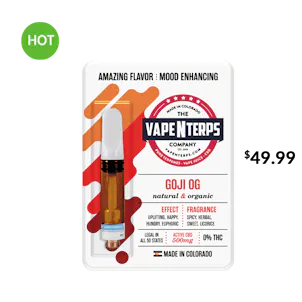 Photo of 500MG GOJI OG CBD VAPE CARTRIDGE
