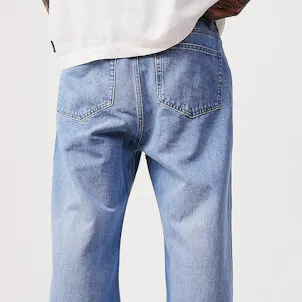 Photo of Afends Mens Pablo - THC Essentials - Hemp Denim Baggy Jeans - Worn Blue