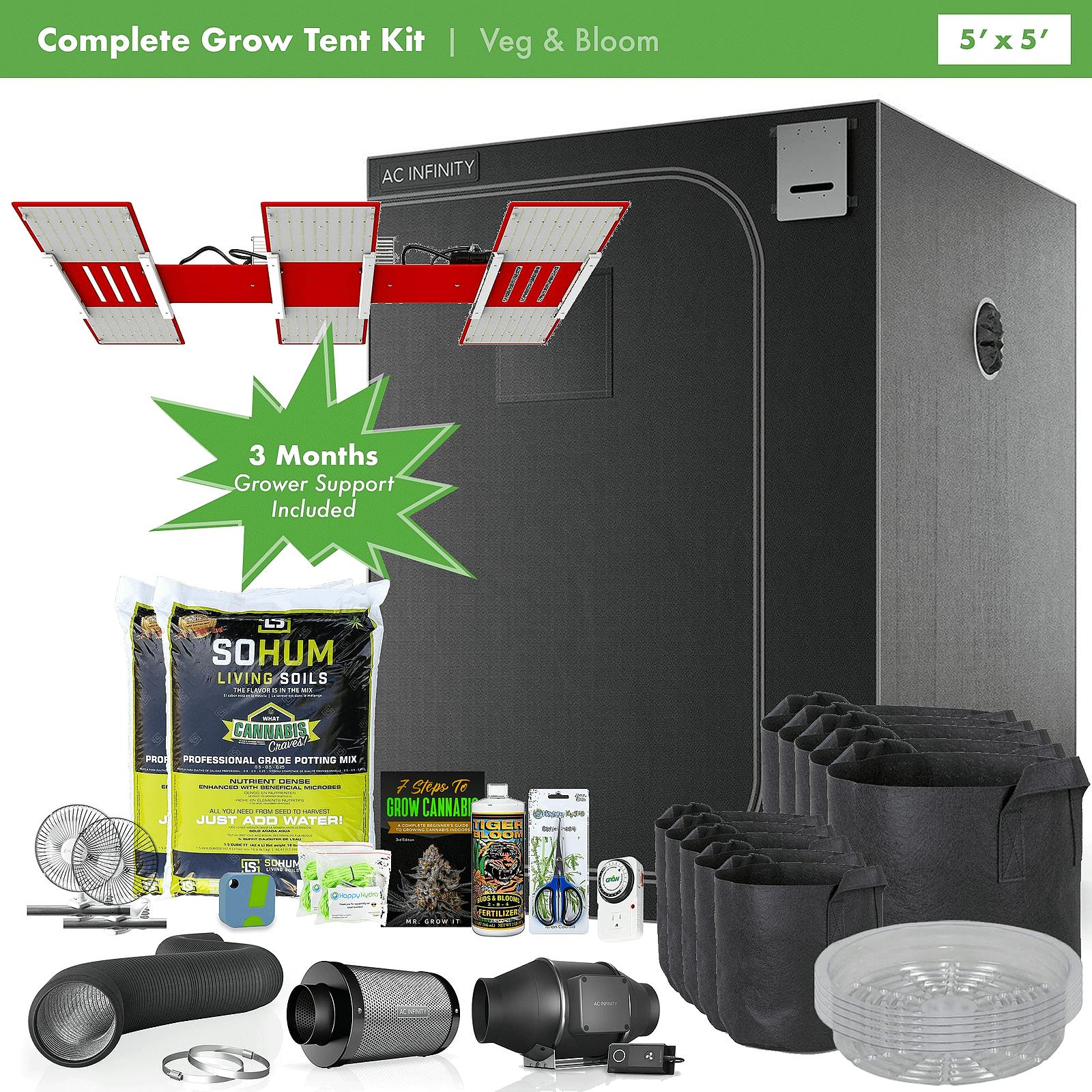 Happy Hydro Beginner Complete Grow Tent Kit HLG Scorpion Rspec LED
