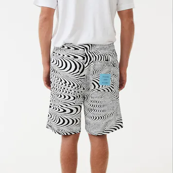 Photo of Afends Mens Broccoli - Hemp Elastic Waist Shorts - Black