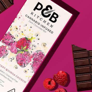 Photo of Raspberry Quinoa Crunch Dark Chocolate Bar | Solventless Rosin