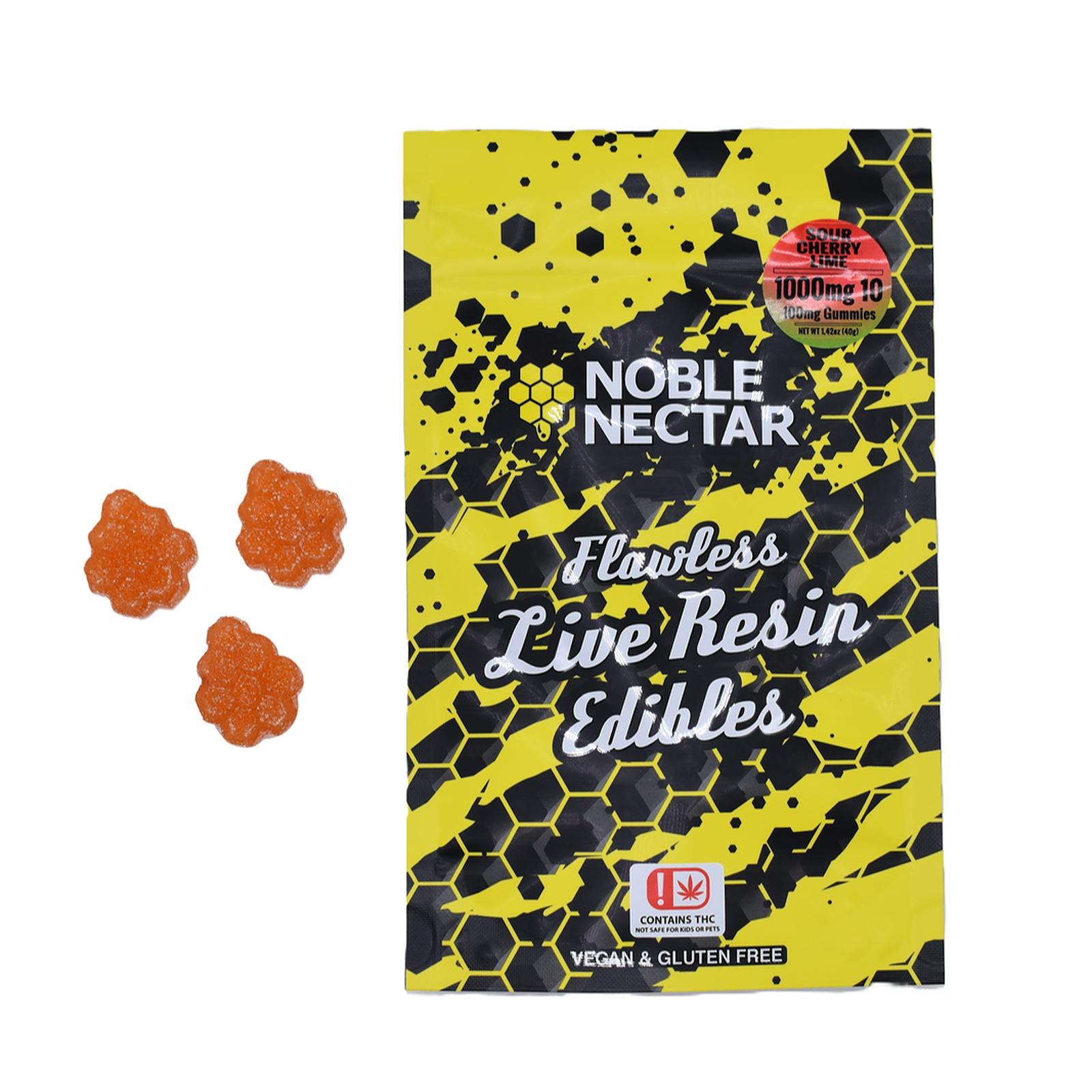 Noble Nectar LIVE RESIN Cherry Limeade 1000mg Gummies (10 of 100mg