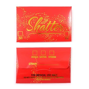 Photo of 25 Red Gold Foil Glossy Extract Coin Shatter Labels Rx Envelopes #112