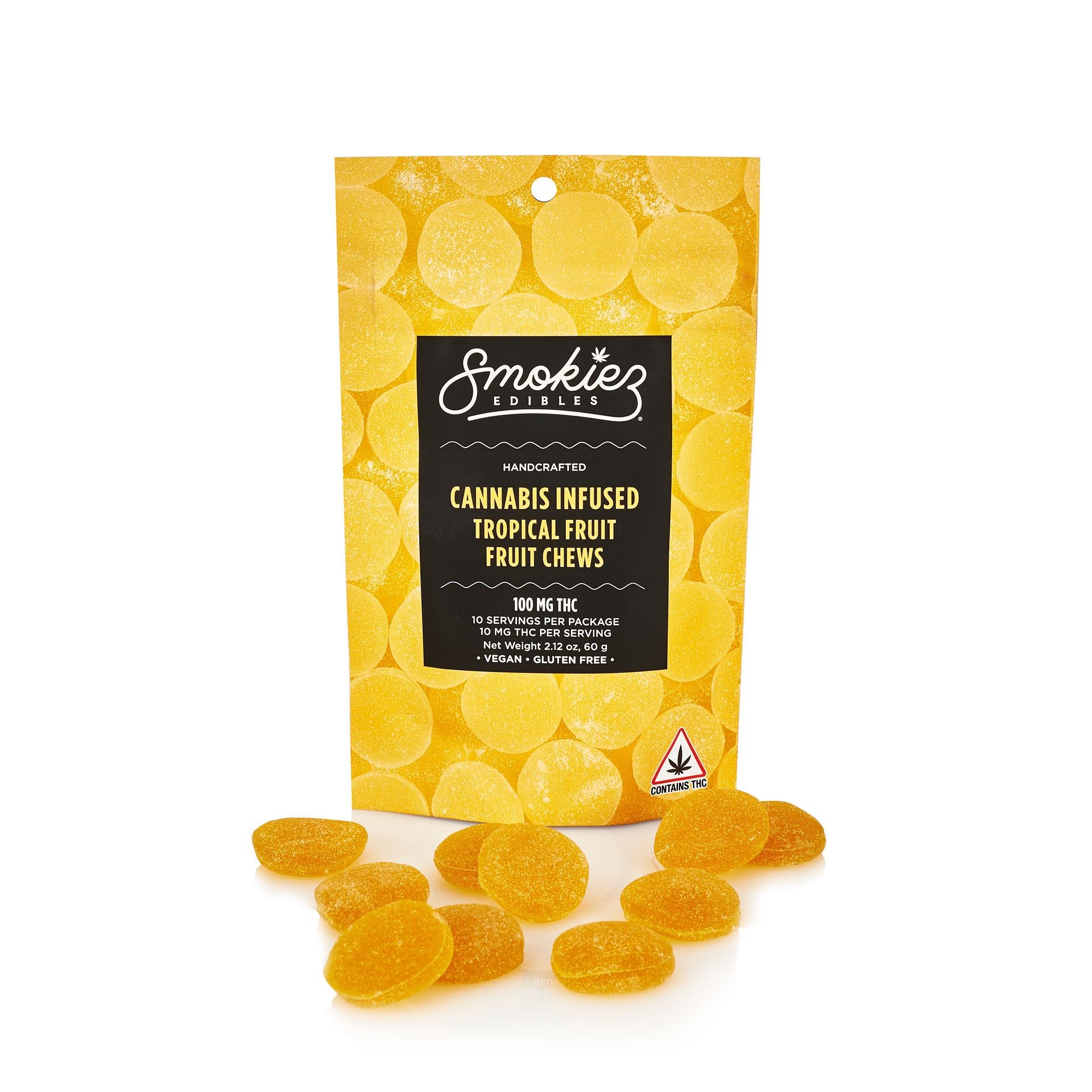 Smokiez Edibles: Tropical Fruit Chews, 100mg THC - ME | Leafly