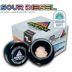 Photo of EXSTAX x Sonoran Roots Sour Diesel Live Hash Rosin | 1.0g jar