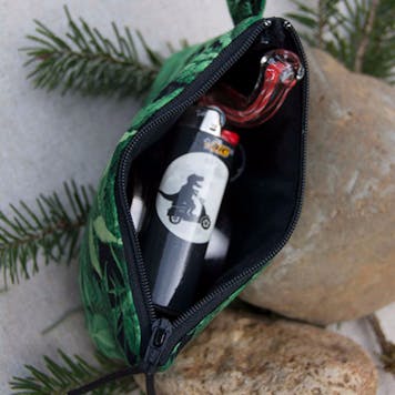 Photo of Green Marijuana Leaf Padded Stash Bag