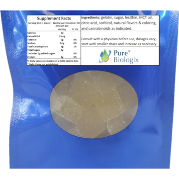 Photo of 25mg CBD Gummy Cubes - Pina Colada 12 Count