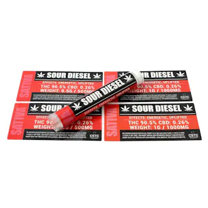 Photo of 25 Sour Diesel Medical Marijuana Strain by Shatter Labels 0.50G Tube Stickers TS-001