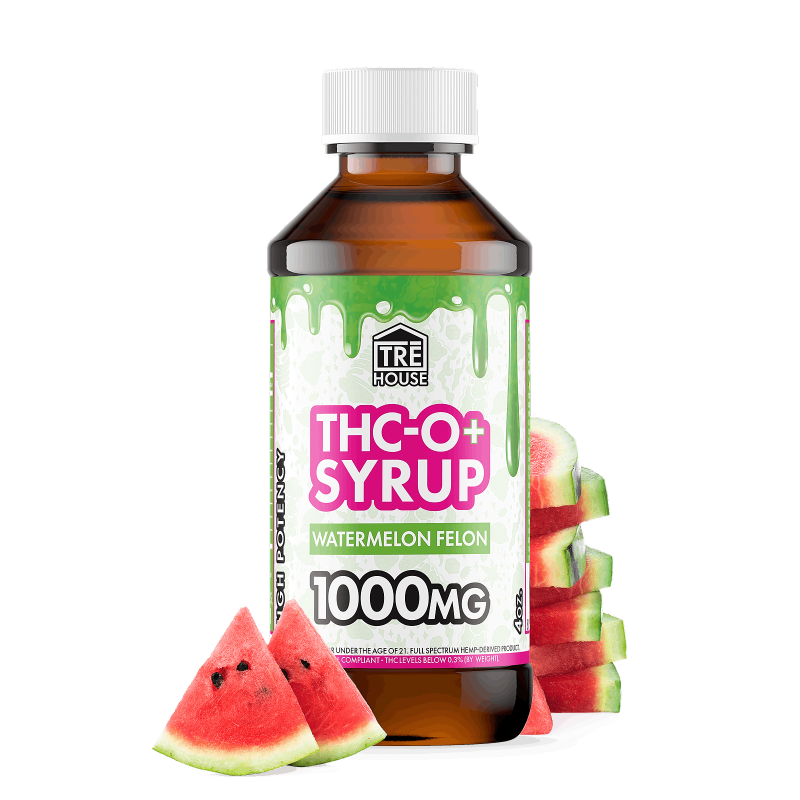 TRĒ House THC O Syrup Watermelon Felon 1000mg Leafly