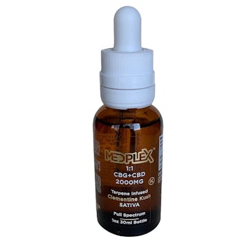 Photo of Medplex $49 SALE 1:1 CBG | Kosher CBD 2000mg Tincture Drops Sativa Clementine Kush Sativa