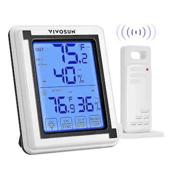 Photo of VIVOSUN Digital Hygrometer Indoor Outdoor Thermometer