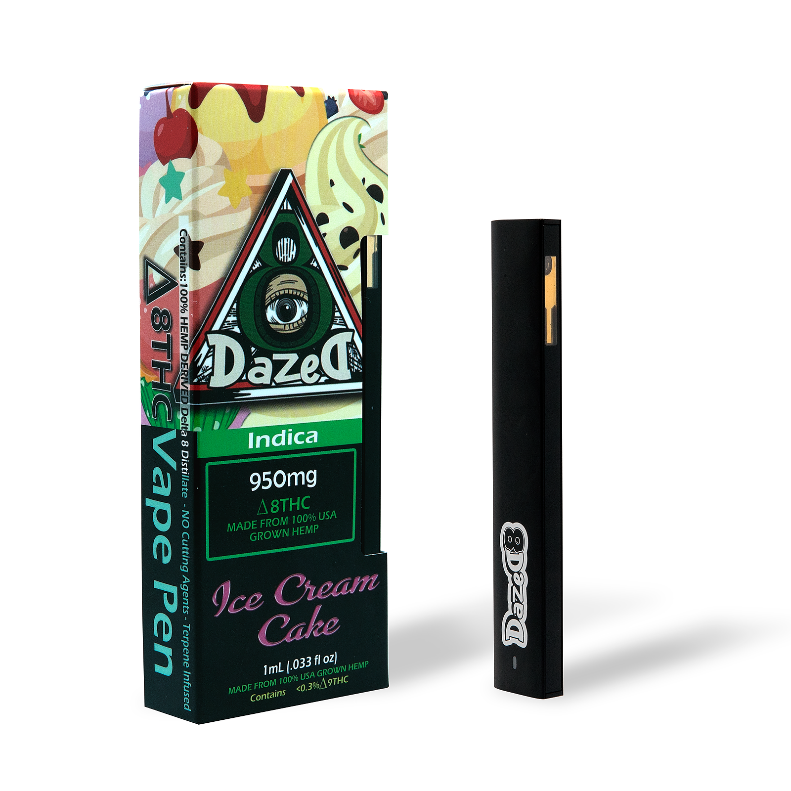 DazeD8: Ice Cream Cake Delta 8 THC Disposable Vape — 1 Gram | Leafly