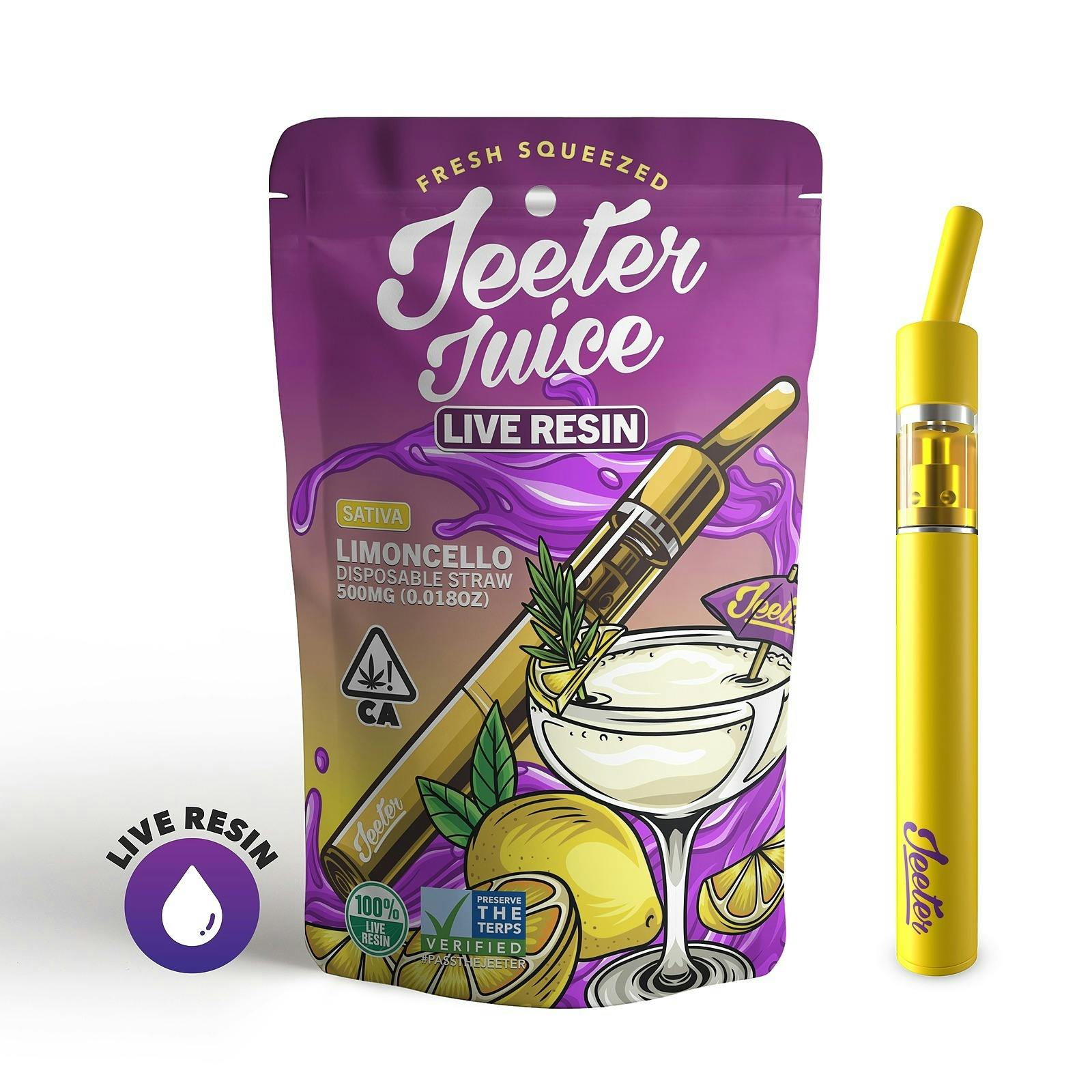 Jeeter Limoncello Jeeter Juice Disposable Live Resin Straw 500mg Leafly