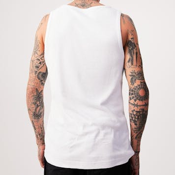 Photo of Afends Mens Base - THC Essential - Hemp Singlet - White