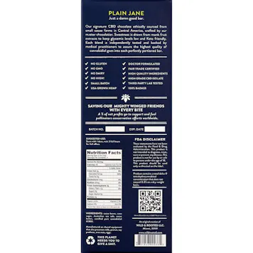 Photo of CBD CHOCOLATE – PLAIN JANE 120mg