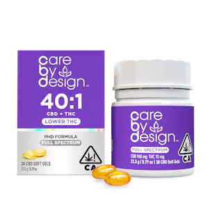 Photo of Care By Design | 40:1 Full Spectrum CBD Soft Gels 15mg THC 30ct