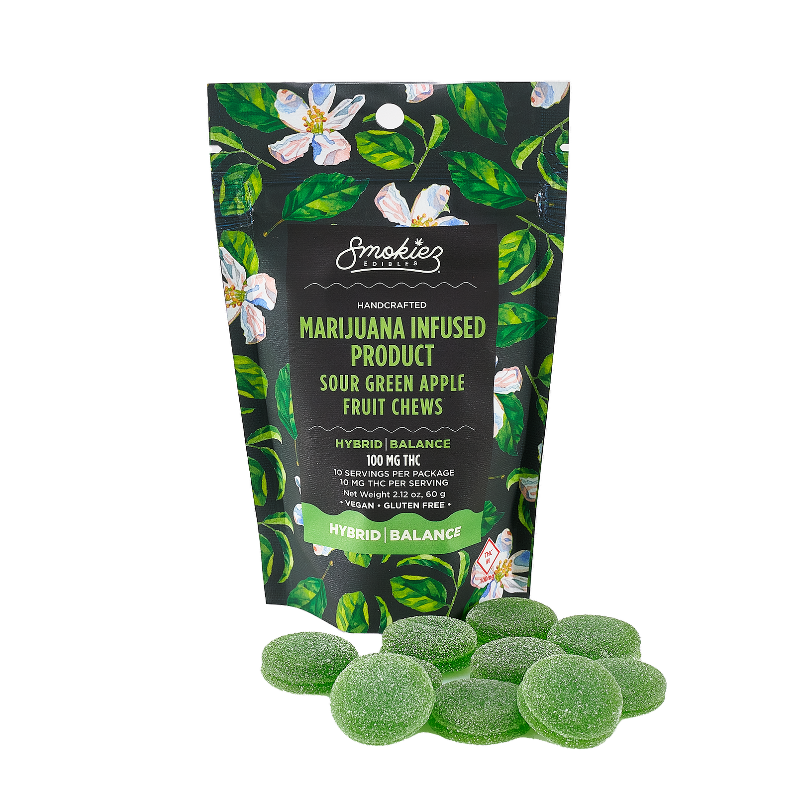 Smokiez Edibles: Smokiez HYBRID Sour Green Apple Fruit Chews - 100mg ...