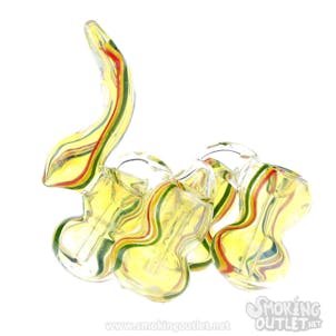 Photo of Fumed Rasta Swirl Caravan Quadruple Bubbler