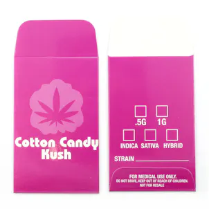 Photo of 25 Cotton Candy Kush Strain Label Concentrate Shatter Labels Wax Envelopes #205