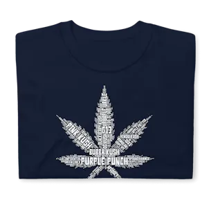 Photo of Hemp Leaf Strain Names Short-Sleeve Unisex T-Shirt