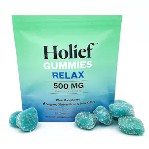 Photo of Holief Blue Raspberry Relax Gummies - 500 mg