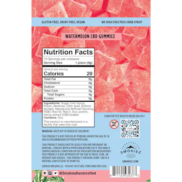 Photo of Watermelon Hemp CBD Gummiez, 250mg CBD - Oklahoma