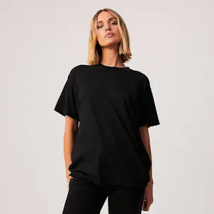 Photo of Afends Womens Slay - THC Essentials - Hemp Oversized T-Shirt - Black
