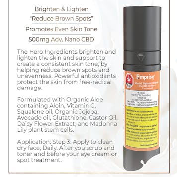 Photo of Vitamin C Brightening CBD Serum Rapid Absorption Transdermal Nano 500mg CBD