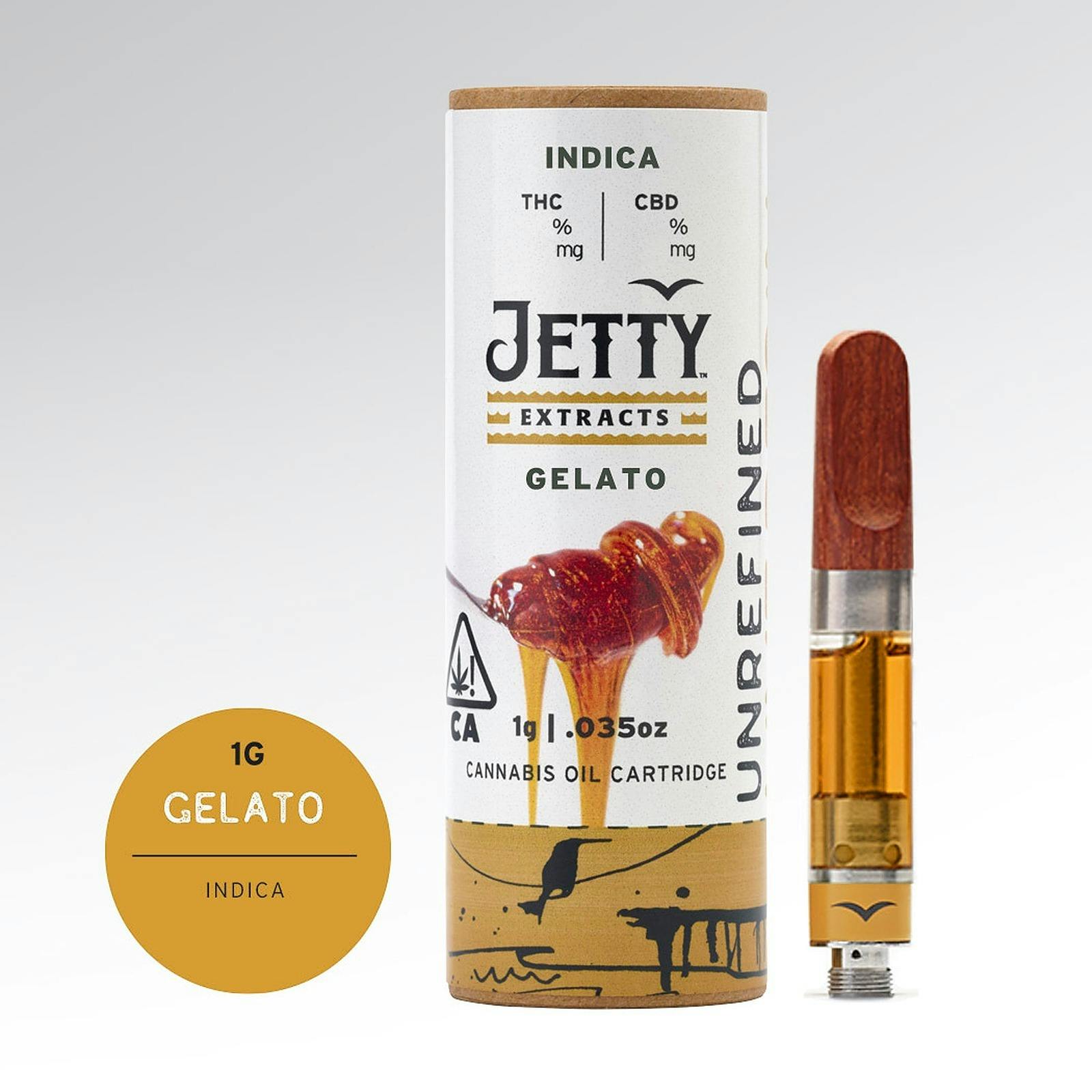 Jetty Extracts Gelato UNREFINED Live Resin Cartridge 1g Leafly