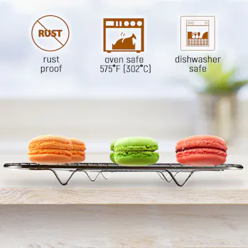 Photo of Commercial Grade Stainless Steel Cooling and Roasting Rack Thick-Wire Grid Fits Jelly Roll Pan