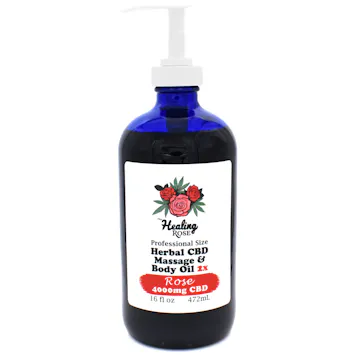 Photo of 16oz PRO Size Unscented 1X Herbal Massage & Body Oil (2000mg CBD)