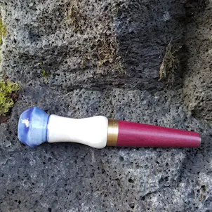 Photo of Hybrid Lava Tube w/Ceramic and Purpleheart Wood and Gold Bowl