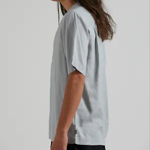 Photo of Afends Mens Daily - THC Essentials - Hemp Cuban Short Sleeve Shirt - Grey