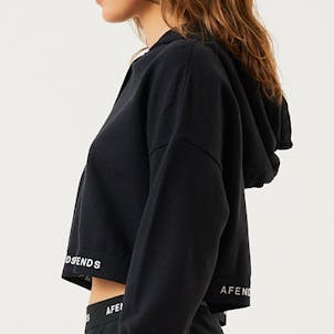 Photo of Afends Womens Homebase - THC Essentials - Hemp Cropped Hoodie - Black