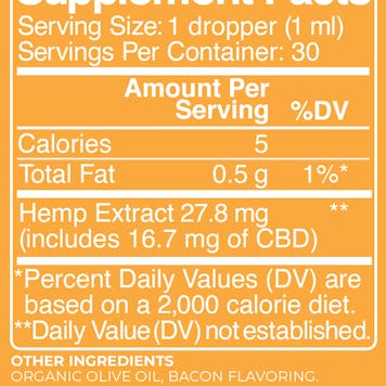 Photo of Hemp Extract CBD Oil Drops for Large Dogs 500mg Bacon Flavor