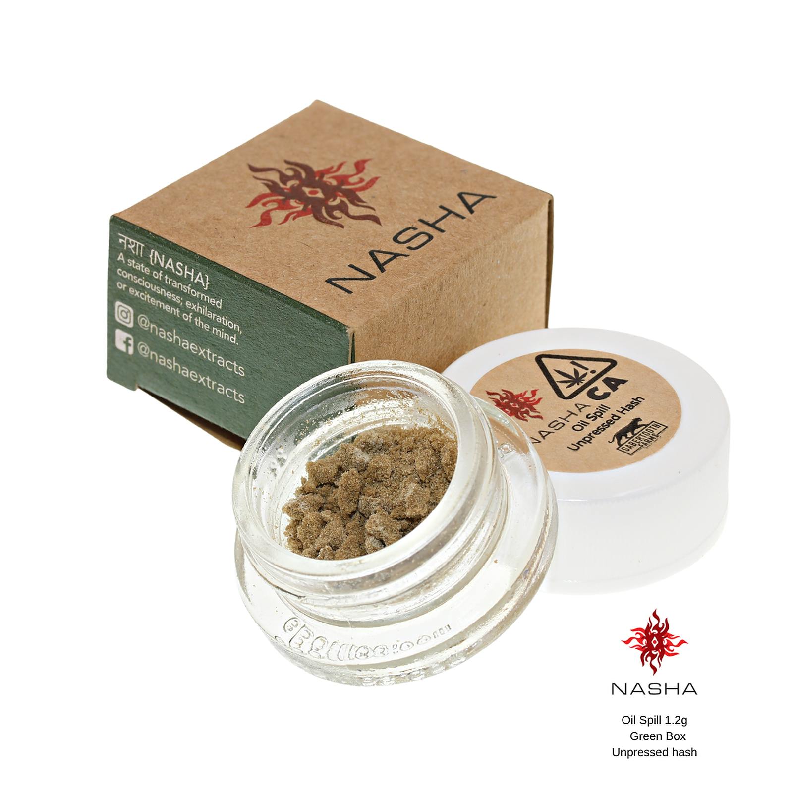NASHA Oil Spill 1.2g Green Unpressed Hash (Sabertooth) Leafly