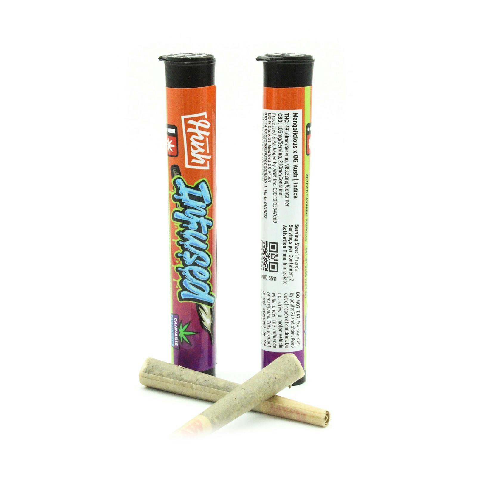 Hush Mangolicious X Og Kush Two 105g Infused Pre Rolls Indica Leafly