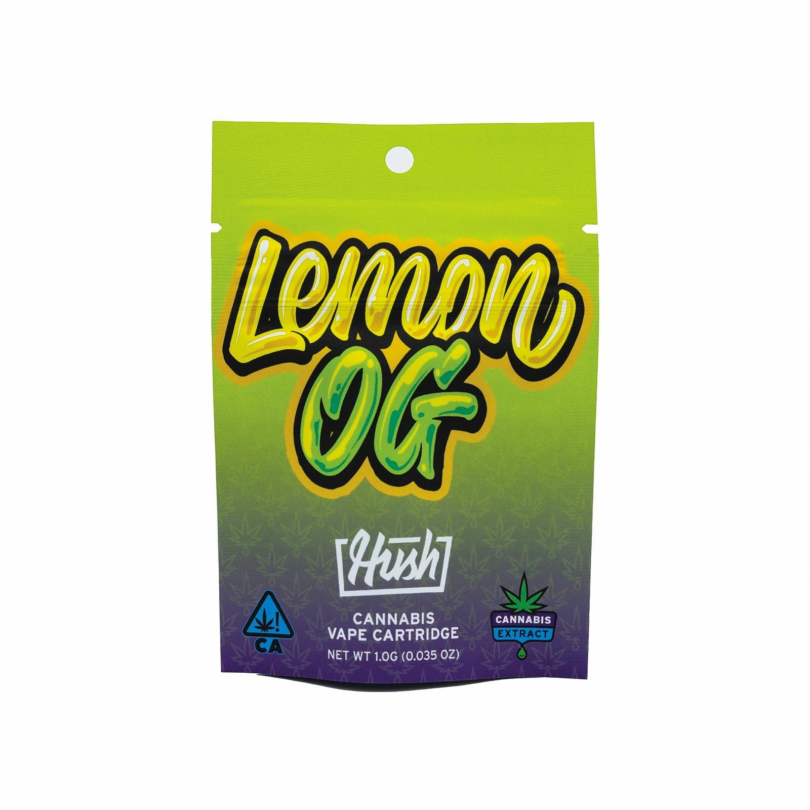 HUSH Lemon OG Flavored Distillate Vape Cartridge 1g Leafly