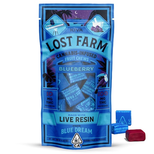 10mg Lost Farm 'Blue Dream x Blueberry' Live Resin Chews 100mg total