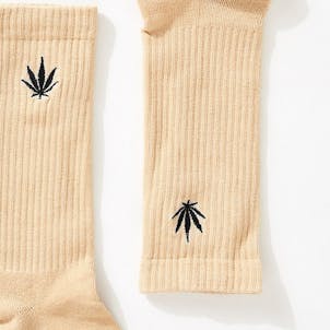 Photo of Afends Unisex Happy Hemp - THC Essentials - Crew Socks - Bone