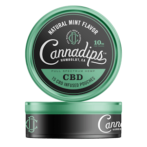 Photo of Cannadips 10mg Full Spectrum CBD Infused Pouches - Natural Mint 15ct Tin