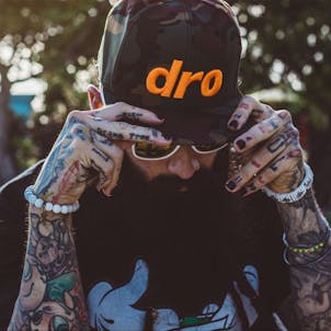 Photo of DRO Woodland Camouflage Weed Snapback Hat - Orange