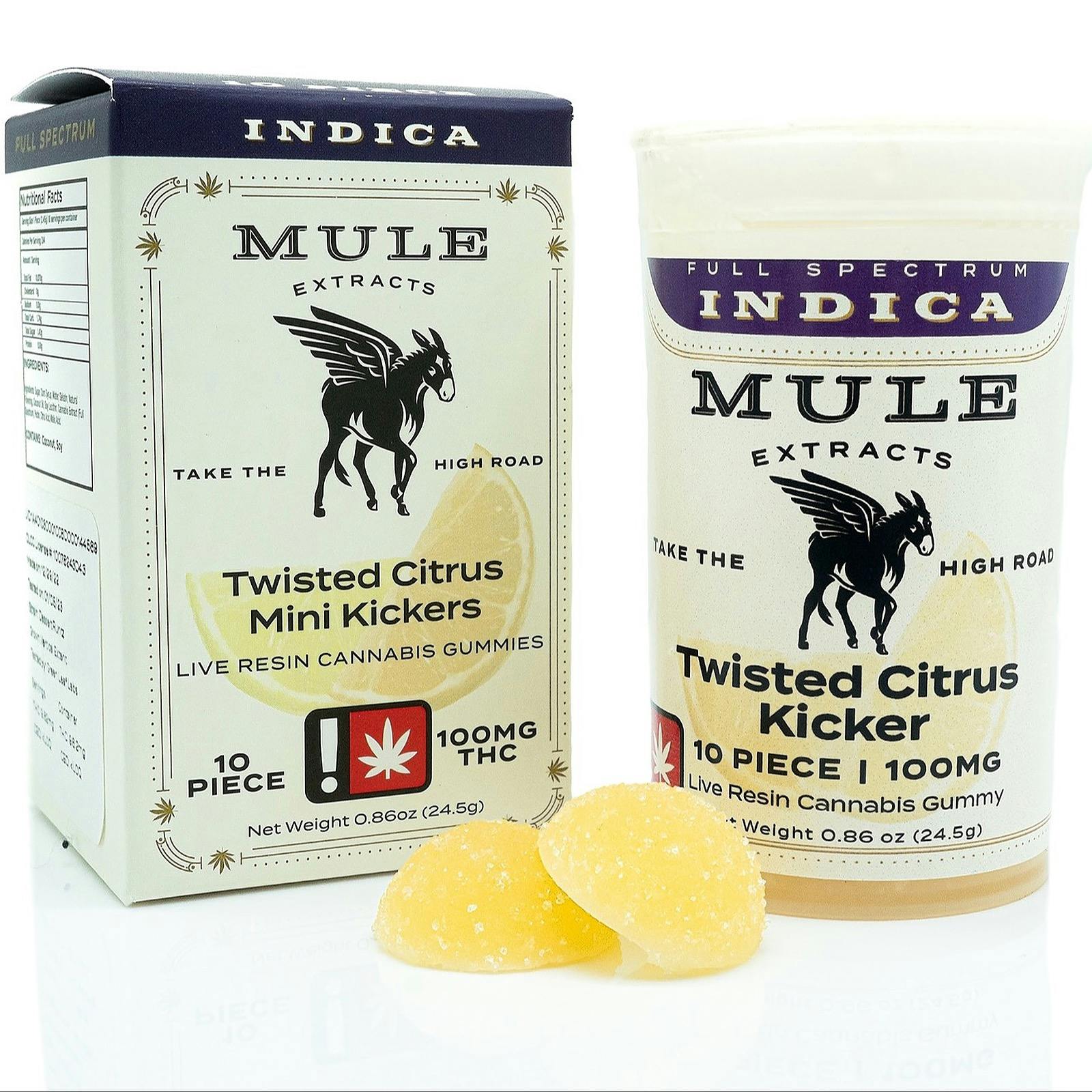 Mule Extracts 10 Piece 100mg Twisted Citrus Indica Mini Kickers Leafly