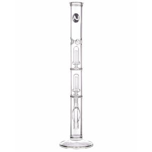 Photo of LA Pipes 14” Double Showerhead Perc Straight Tube Bong