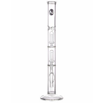 Photo of LA Pipes 14” Double Showerhead Perc Straight Tube Bong