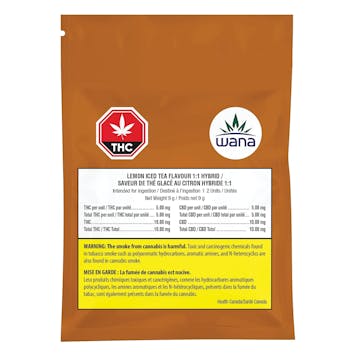 Photo of Wana Sour Gummies Lemon Iced Tea Flavour 1:1 Hybrid