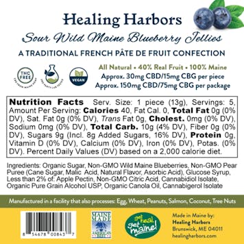 Photo of Jellies Fresh Picked Fruit CBD & CBG : Sour Wild Maine Blueberry