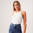 Product image for Afends Womens Lydia - THC Essentials - Hemp Ribbed Singlet - Off White